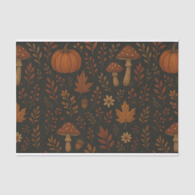 Mushroom Cotattcore Whimsischer Wasserfarbenwald Seidenpapier (Vorderseite)