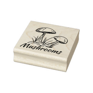Mushroom Duo Original Hand Zeichnend Gummistempel