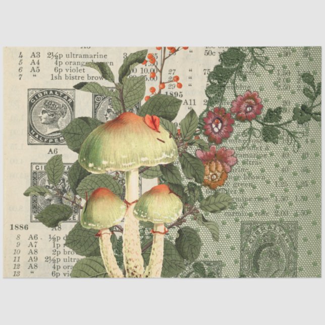 Mushroom Ephemera Design Series #12 Seidenpapier (Vorderseite)
