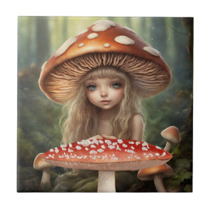 Mushroom Fairy Fantasy World Forest Illustration Fliese