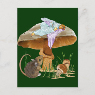 Mushroom Fairy & Mouse Postkarte