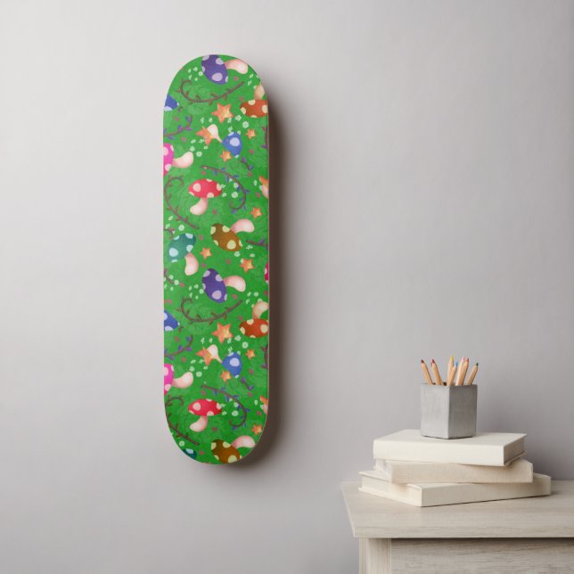 Mushroom Fairytale Regenbogen Skateboard (Wandkunst)