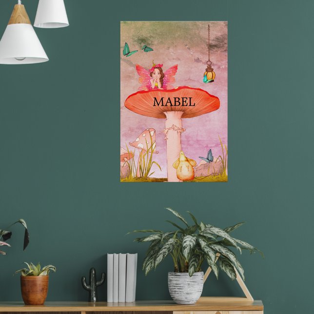 Mushroom Fantasy Fairy Kinderzimmer Poster (Wohnzimmer 1)