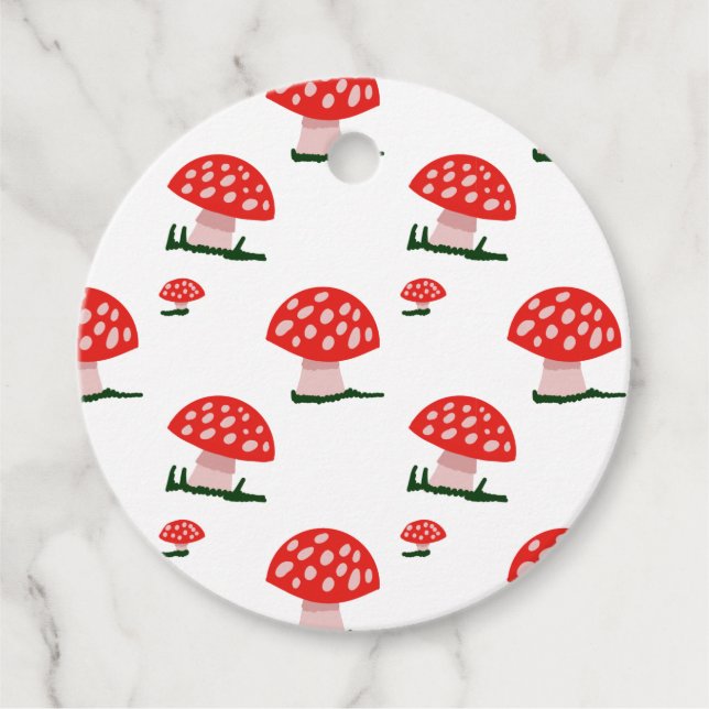 Mushroom Favor Tags Geschenkanhänger (Vorderseite)