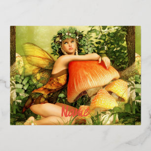Mushroom Fee Thunder_Cove Folien Feiertagspostkarte