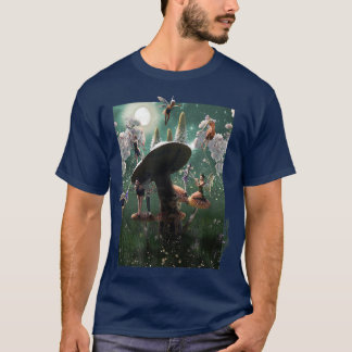 Mushroom, Feen und Pilze unter dem Mond T-Shirt