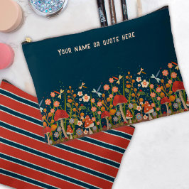 Mushroom Floral Dragonfly Custom Cosmetic Bag Zubehörtasche