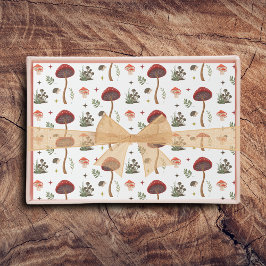 Mushroom Forest Fairy Igel Muster Kernstück Geschenkpapier