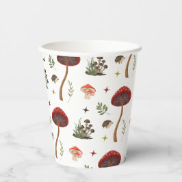 Mushroom Forest Fairy Igel Muster Kernstück Pappbecher