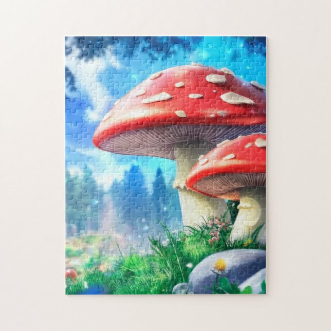 Mushroom Forest Fantasy Art Puzzle (Vertikal)