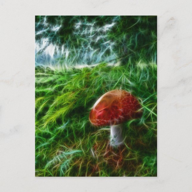 Mushroom Fraktal Forest Postkarte (Vorderseite)