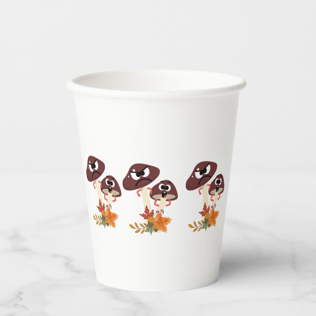 MUSHROOM FRIENDS KAFFEE TASSE PAPPBECHER (Vorderseite)