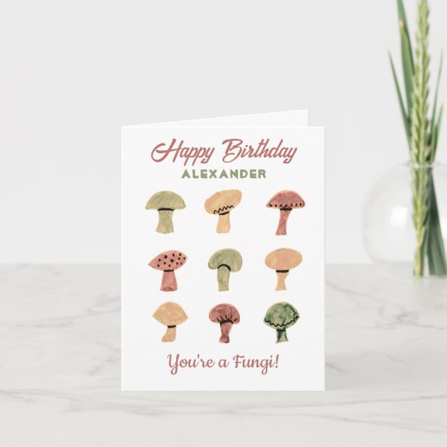 Mushroom Funny Birthday Card Personalisierter Fung Karte (Vorderseite)