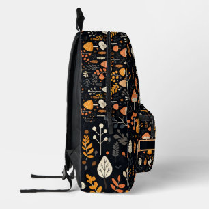 Mushroom Garden Black Backpack Bedruckter Rucksack