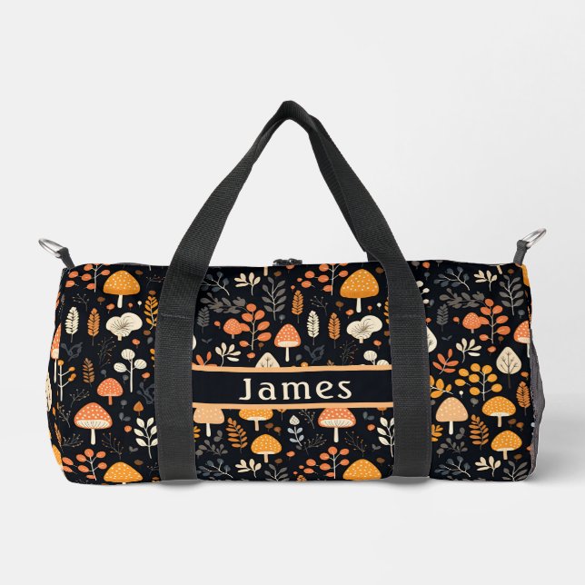 Mushroom Garden Black Duffel Bag Duffle Bag (Vorderseite)