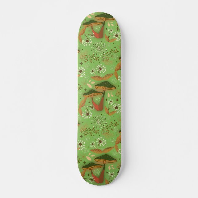 Mushroom Garden Geen Skateboard (Vorne)