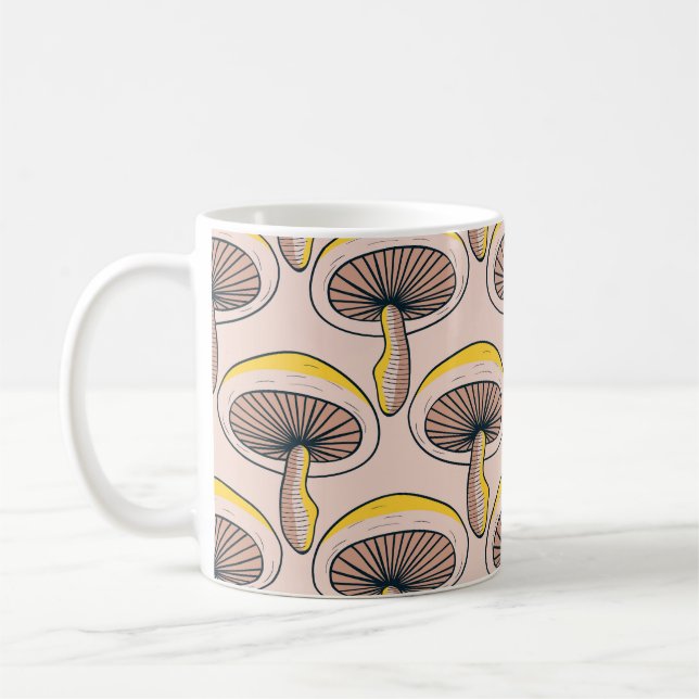 Mushroom Garden: Vintages Naturemuster Kaffeetasse (Links)