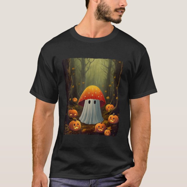 Mushroom-Geist in der waldgotischen Halloween-Kupp T-Shirt (Vorderseite)
