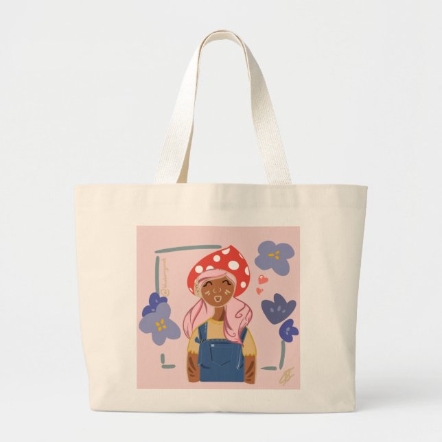 Mushroom Girl Tote Bag Jumbo Stoffbeutel (Vorne)