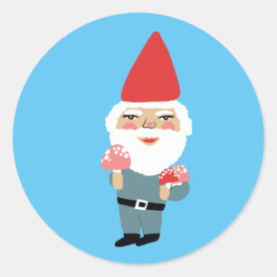 Mushroom Gnome Niedliche Farben & Spaß Runder Aufkleber