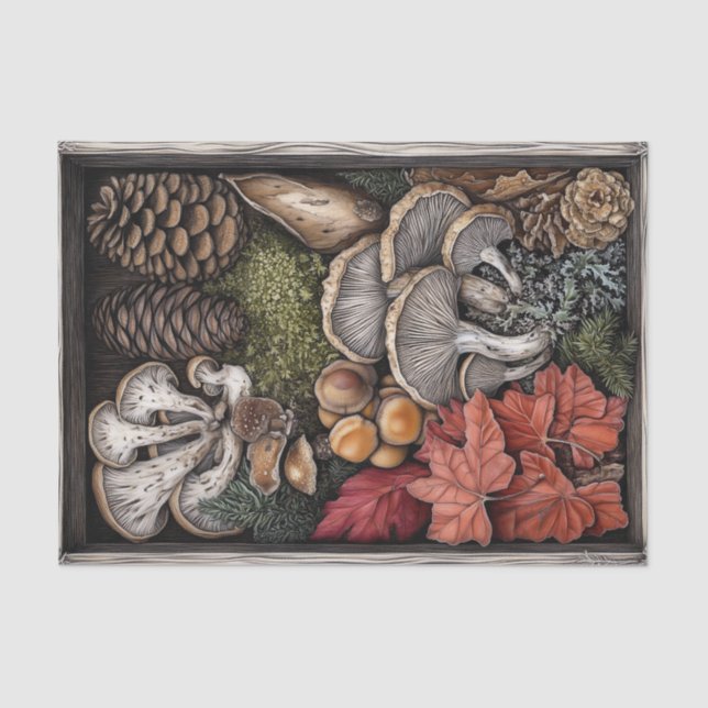 Mushroom Goblincore Hexchy Naturetikum Seidenpapier (Vorderseite)