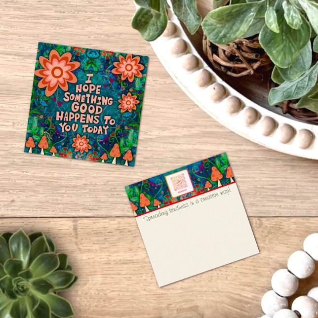 Mushroom Good Quote Kindle Card Quadratische Visitenkarte (Von Creator hochgeladen)