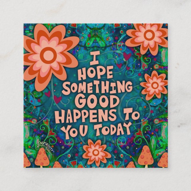 Mushroom Good Quote Kindle Card Quadratische Visitenkarte (Vorderseite)