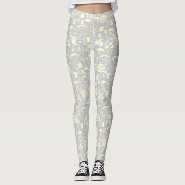 Mushroom Gray Cream Leggings (Vorderseite)