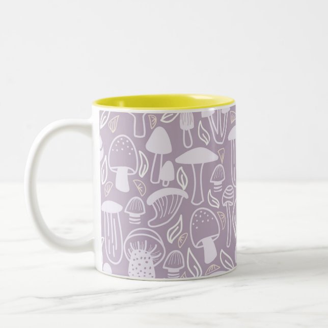 Mushroom Gray Cream Zweifarbige Tasse (Links)