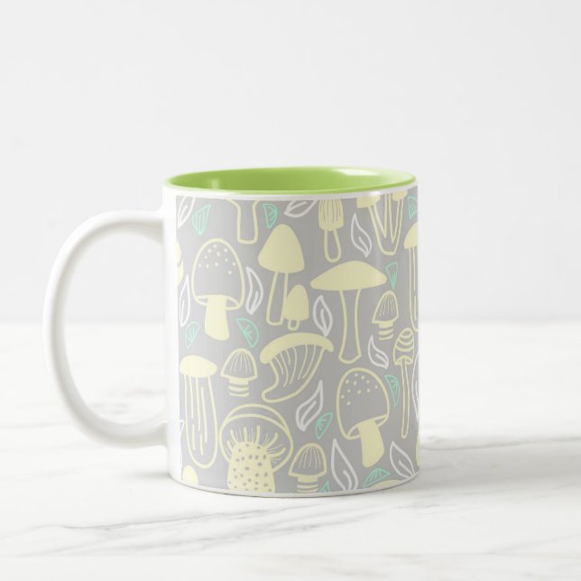 Mushroom Gray Cream Zweifarbige Tasse (Links)