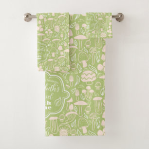 Mushroom Green Cream Badhandtuch Set
