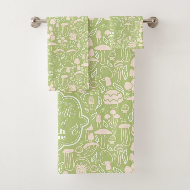 Mushroom Green Cream Badhandtuch Set (Insitu)