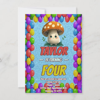Mushroom Guardian Personalisiert Birthday Einladun Einladung