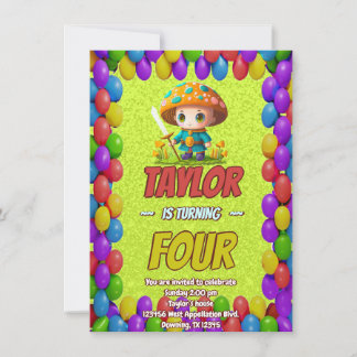 Mushroom Guardian Personalisiert Birthday Einladun Einladung