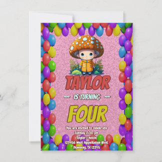 Mushroom Guardian Personalisiert Birthday Einladun Einladung