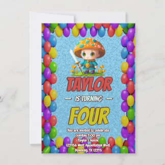 Mushroom Guardian Personalisiert Birthday Einladun Einladung