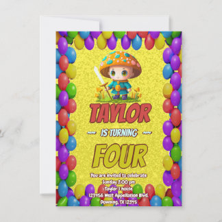 Mushroom Guardian Personalisiert Birthday Einladun Einladung