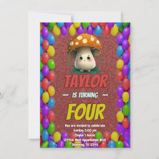 Mushroom Guardian Personalisiert Birthday Einladun Einladung