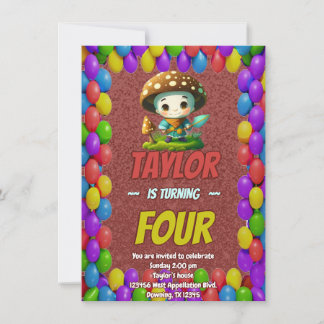 Mushroom Guardian Personalisiert Birthday Einladun Einladung