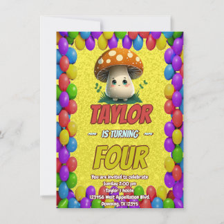 Mushroom Guardian Personalisiert Birthday Einladun Einladung