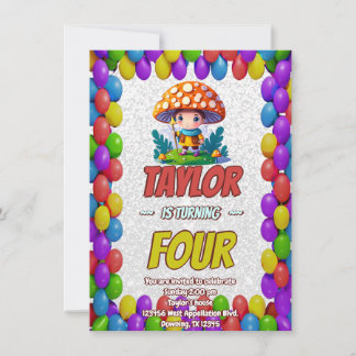 Mushroom Guardian Personalisiert Birthday Einladun Einladung