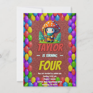 Mushroom Guardian Personalisiert Birthday Einladun Einladung