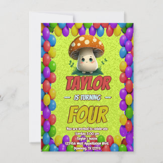 Mushroom Guardian Personalisiert Birthday Einladun Einladung