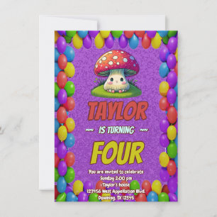 Mushroom Guardian Personalisiert Birthday Einladun Einladung