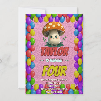 Mushroom Guardian Personalisiert Birthday Einladun Einladung