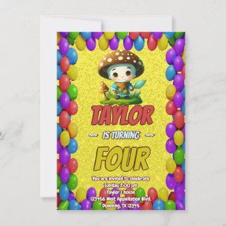 Mushroom Guardian Personalisiert Birthday Einladun Einladung