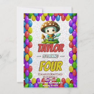 Mushroom Guardian Personalisiert Birthday Einladun Einladung