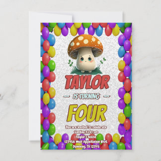 Mushroom Guardian Personalisiert Birthday Einladun Einladung