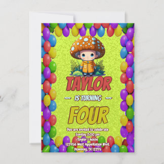 Mushroom Guardian Personalisiert Birthday Einladun Einladung
