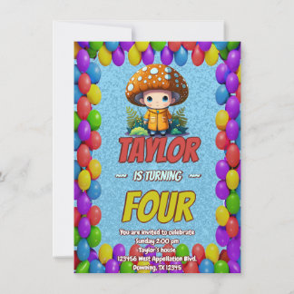 Mushroom Guardian Personalisiert Birthday Einladun Einladung
